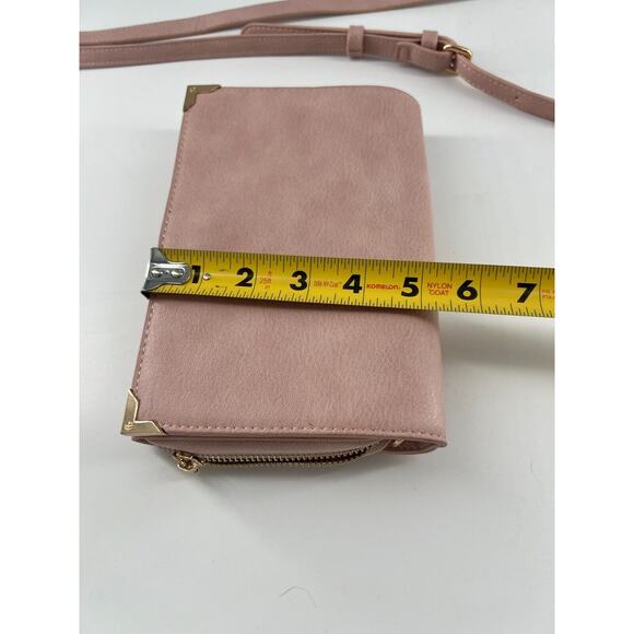 Urban Expressions Pink Vegan Leather Crossbody W/ Gold Toned Hardware Bag - Picture 12 of 12